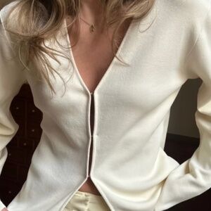 NA-KD Knitted Peplum Cardigan Large